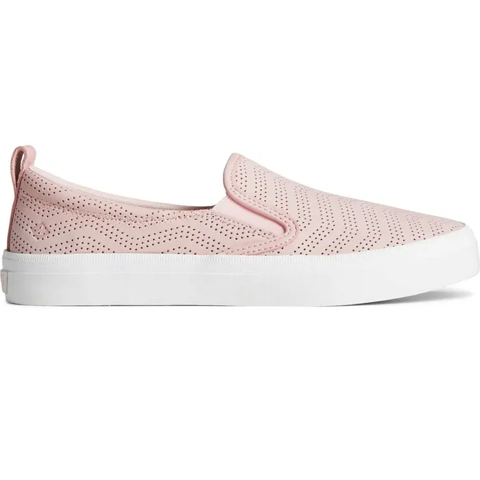 Sneakers Women Sperry Crest Twin Gore Perforated Leather Slip On Sneaker Blush