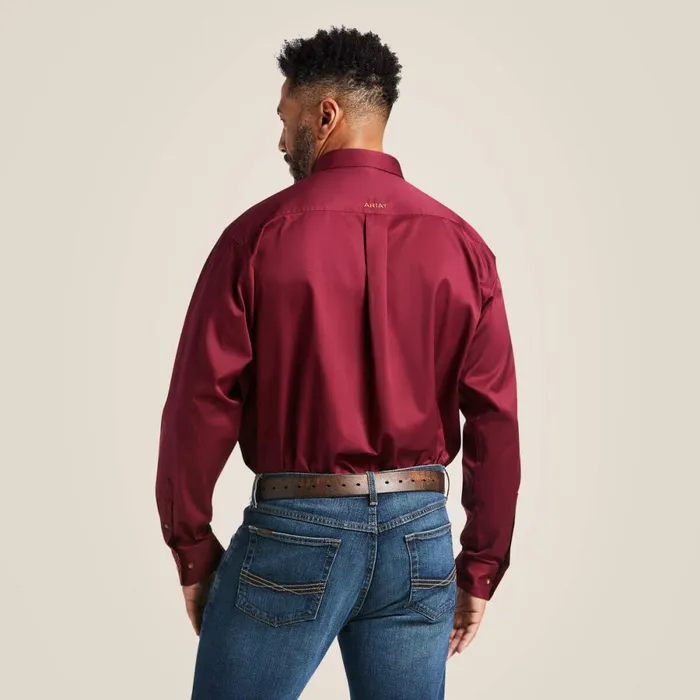 Solid Twill Classic Fit Shirt Burgundy Men Ariat Button Down Shirts Solid Twill Classic Fit Shirt Burgundy Men Ariat Button Down Shirts