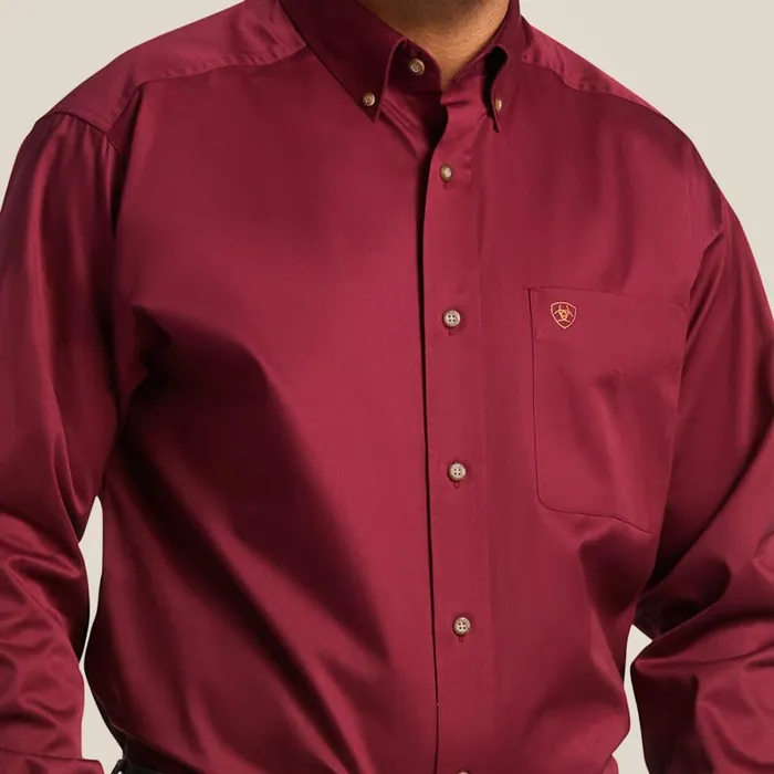 Solid Twill Classic Fit Shirt Burgundy Men Ariat Button Down Shirts Solid Twill Classic Fit Shirt Burgundy Men Ariat Button Down Shirts