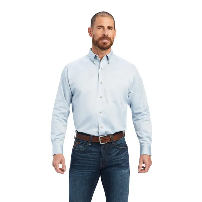 Solid Twill Classic Fit Shirt Cashmere Blue Men Ariat Button Down Shirts