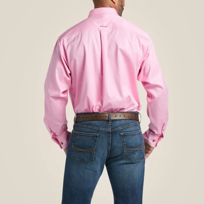 Solid Twill Classic Fit Shirt Prism Pink Men Ariat Button Down Shirts Solid Twill Classic Fit Shirt Prism Pink Men Ariat Button Down Shirts