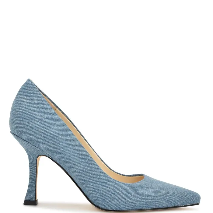 Sorts Pointy Toe Pumps Blue Denim Women Nine West Pumps
