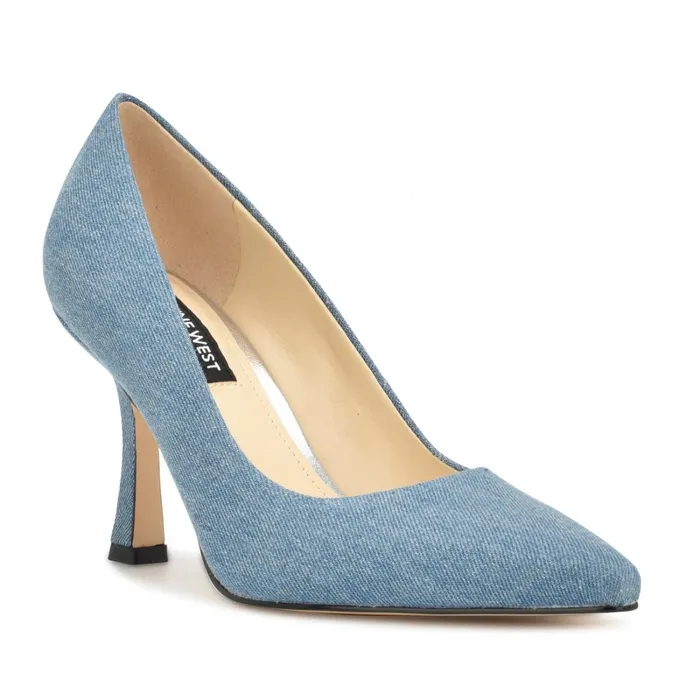 Sorts Pointy Toe Pumps Blue Denim Women Nine West Pumps Sorts Pointy Toe Pumps Blue Denim Women Nine West Pumps