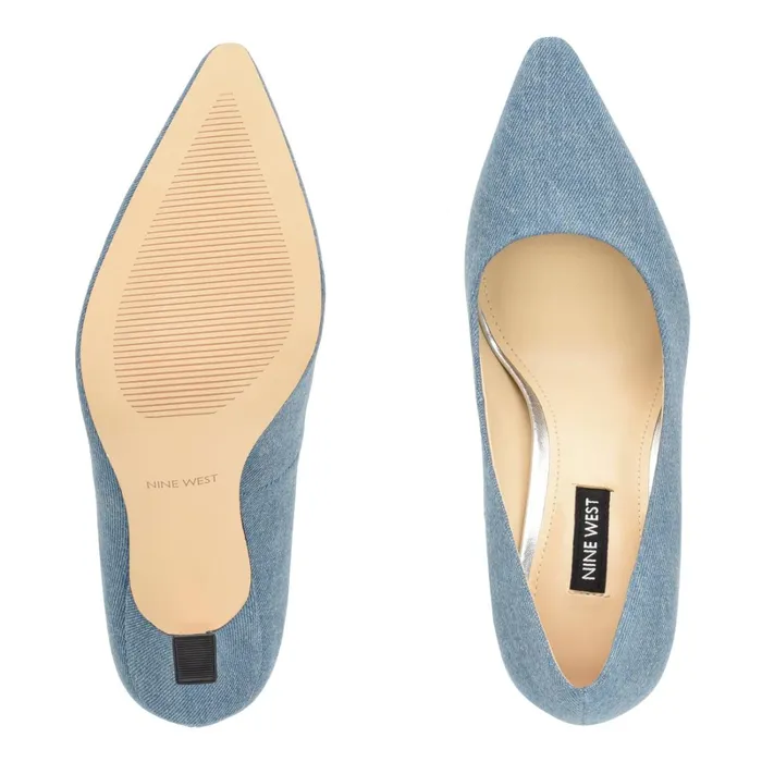 Sorts Pointy Toe Pumps Blue Denim Women Nine West Pumps Sorts Pointy Toe Pumps Blue Denim Women Nine West Pumps