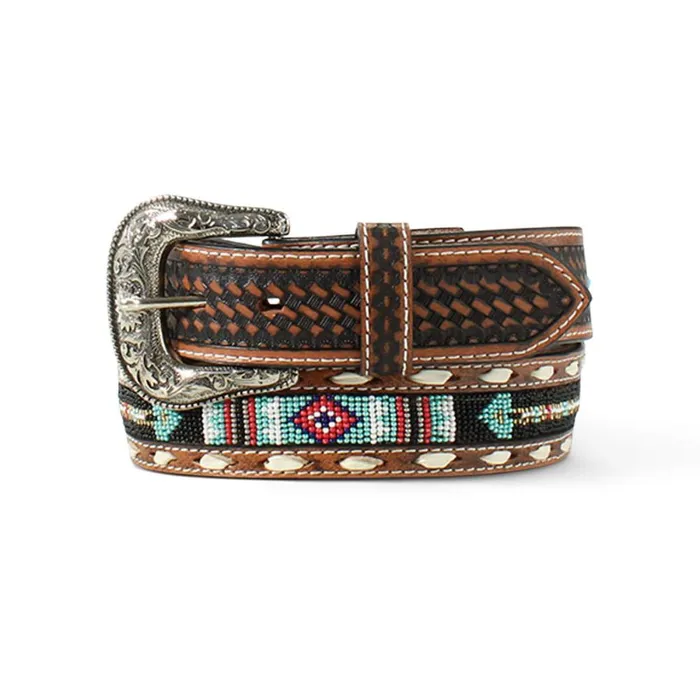 Southwest Beaded Belt Beigekhaki Men Ariat Belts