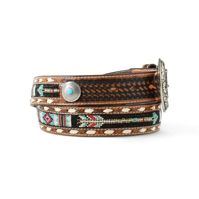 Southwest Beaded Belt Beigekhaki Men Ariat Belts Southwest Beaded Belt Beigekhaki Men Ariat Belts