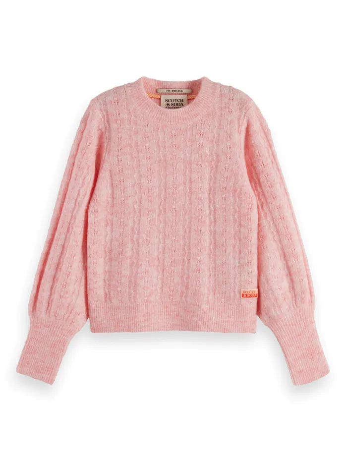 SPACE DYED LIGHTWEIGHT AJOUR KNIT Pale Peach Kids Scotch and Soda Knitwear