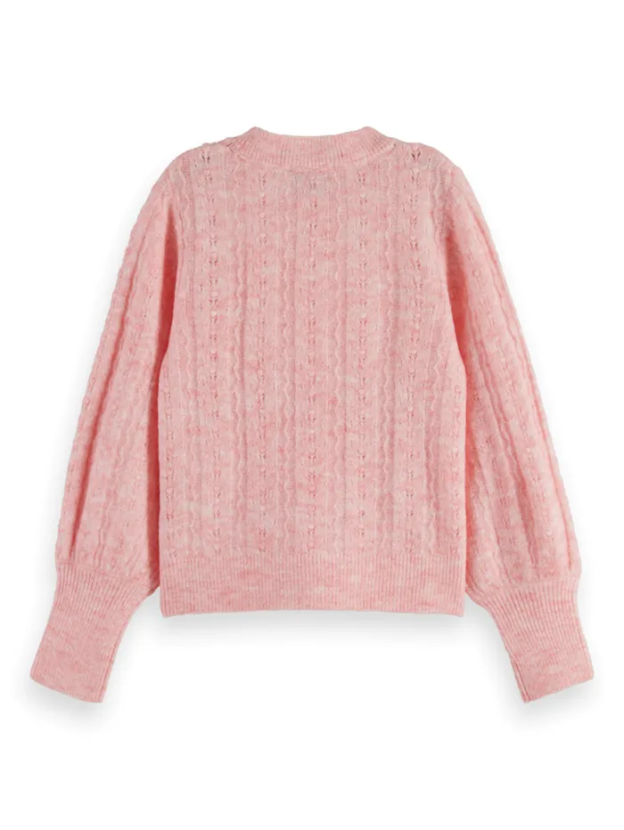 SPACE DYED LIGHTWEIGHT AJOUR KNIT Pale Peach Kids Scotch and Soda Knitwear