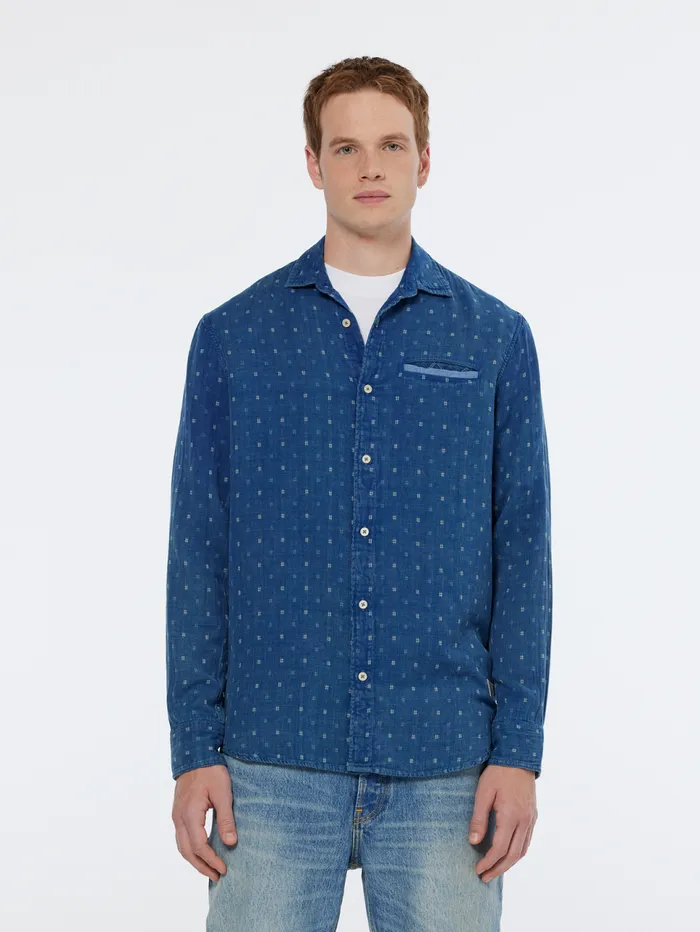 Special Denim Weave With Wash Effects Shirt Washed Indigo Men Scotch and Soda Shirts Special Denim Weave With Wash Effects Shirt Washed Indigo Men Scotch and Soda Shirts