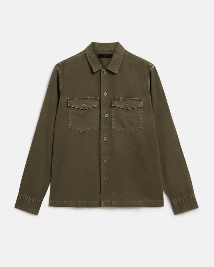 Spotter Long Sleeve Military Overshirt Cargo Green Men AllSaints Shirts