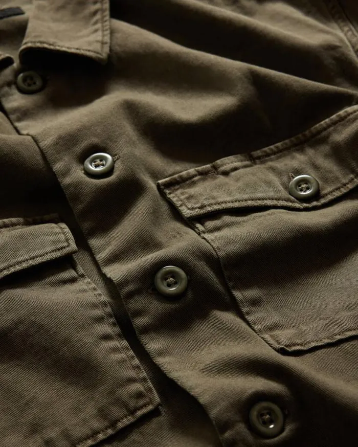 Spotter Long Sleeve Military Overshirt Cargo Green Men AllSaints Shirts