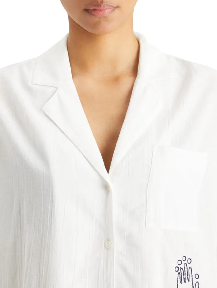 Ss Shirt With Embroidery White Women Scotch and Soda Tops and TShirts