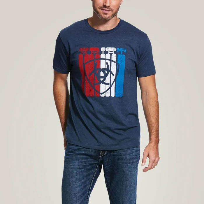 Standing Tall TShirt Navy Heather Men Ariat TShirts and Polos