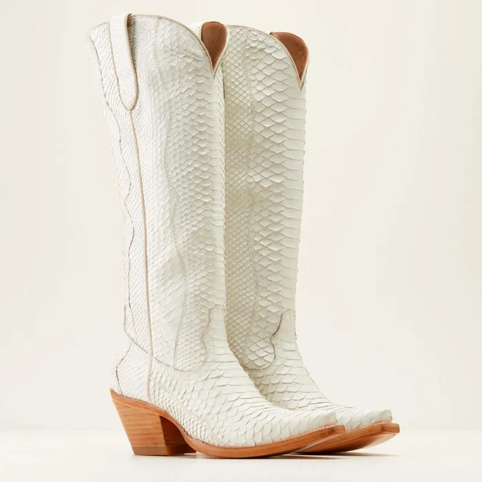 Sterling Emery StretchFit Western Boot Classic White Python Women Ariat Western Boots Sterling Emery StretchFit Western Boot Classic White Python Women Ariat Western Boots