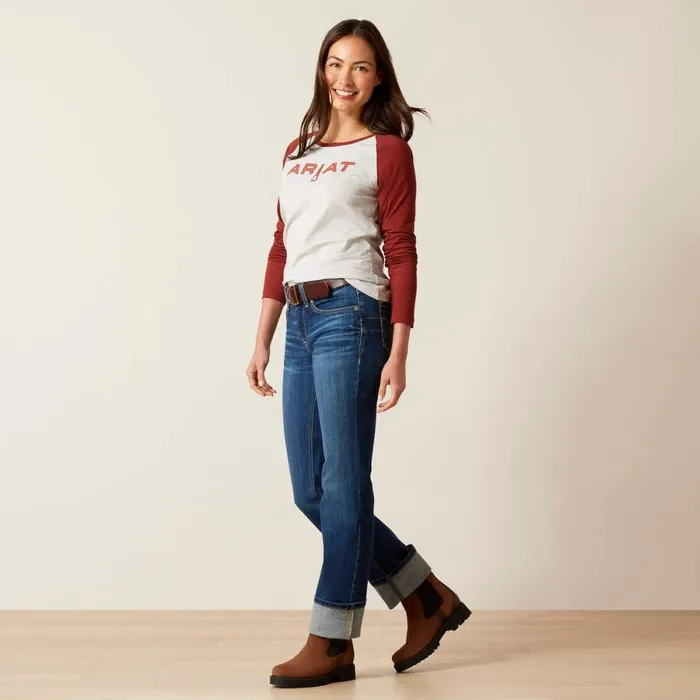 Stirrup Leather I TShirt Heather Greyfired Brick Women Ariat TShirts and Tops Stirrup Leather I TShirt Heather Greyfired Brick Women Ariat TShirts and Tops