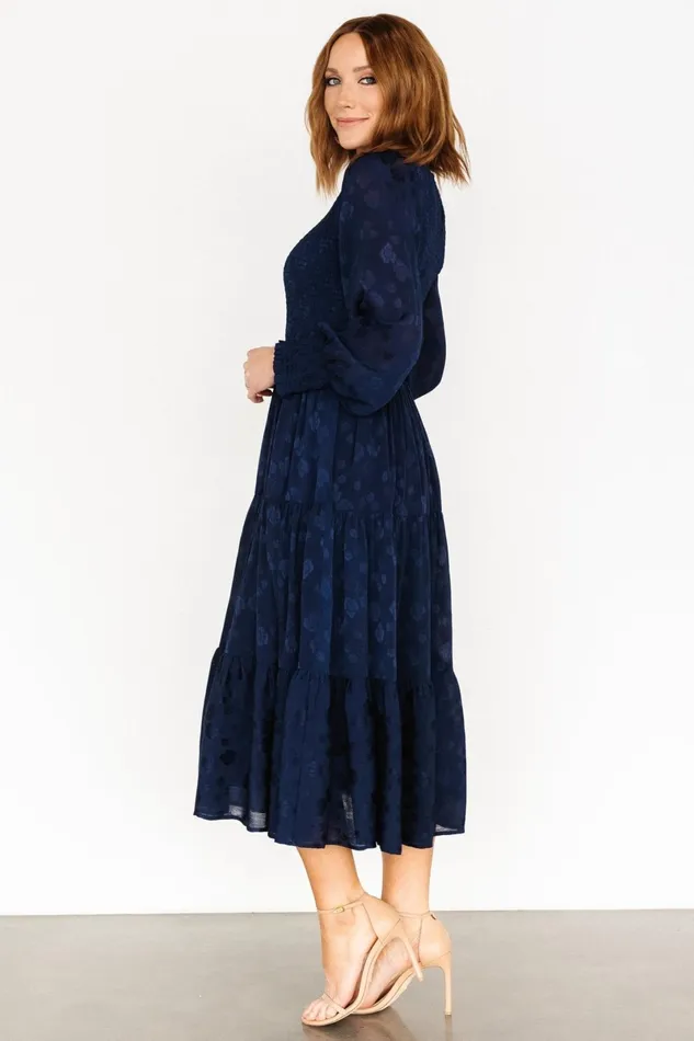 Stockholm Smocked Dress Midnight Blue Women Baltic Born Wedding Guest Stockholm Smocked Dress Midnight Blue Women Baltic Born Wedding Guest