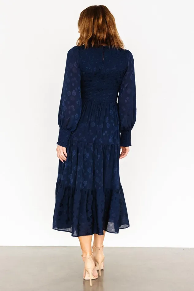 Stockholm Smocked Dress Midnight Blue Women Baltic Born Wedding Guest Stockholm Smocked Dress Midnight Blue Women Baltic Born Wedding Guest