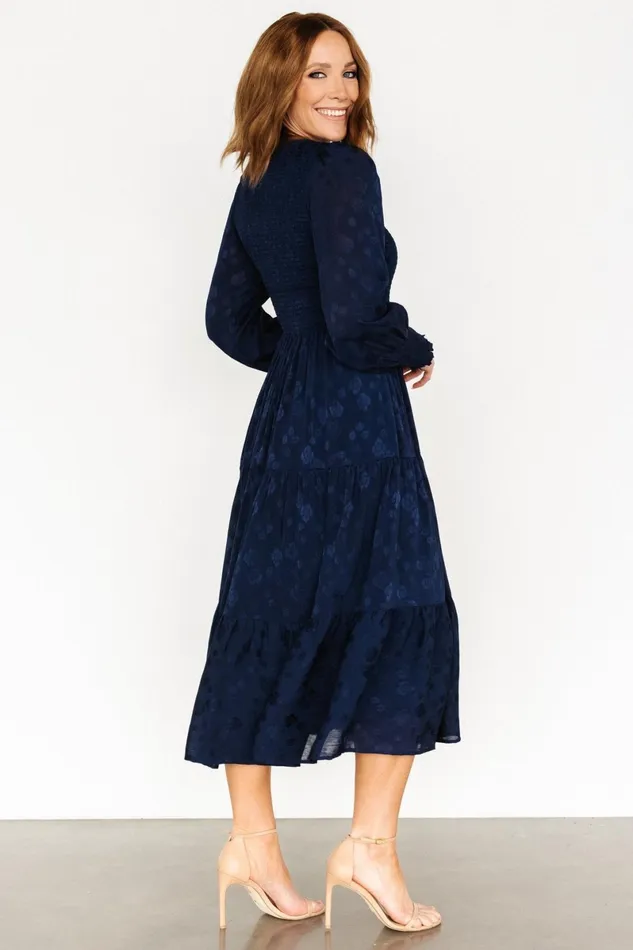 Stockholm Smocked Dress Midnight Blue Women Baltic Born Wedding Guest Stockholm Smocked Dress Midnight Blue Women Baltic Born Wedding Guest