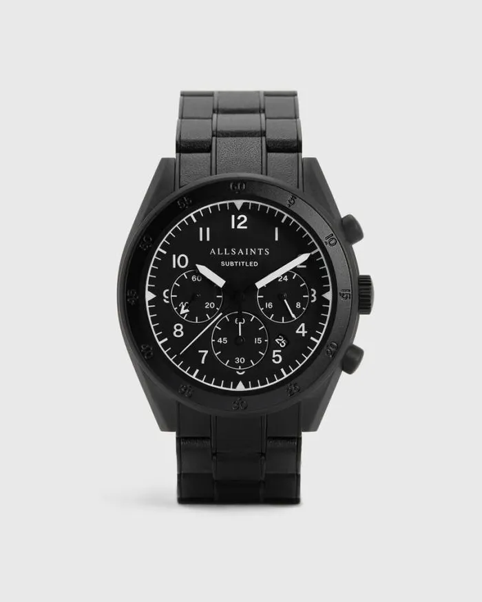 Subtitled VII Stainless Steel Watch Black Men AllSaints Watches