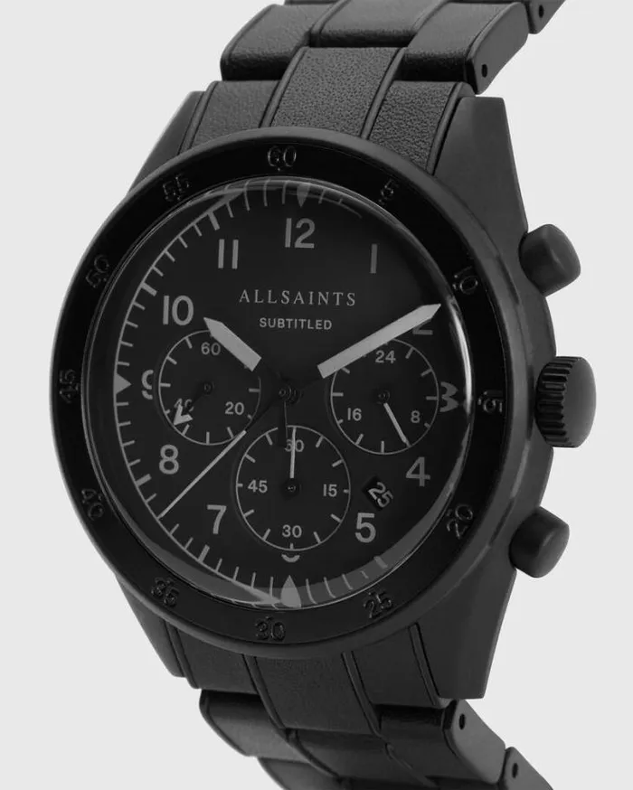 Subtitled VII Stainless Steel Watch Black Men AllSaints Watches