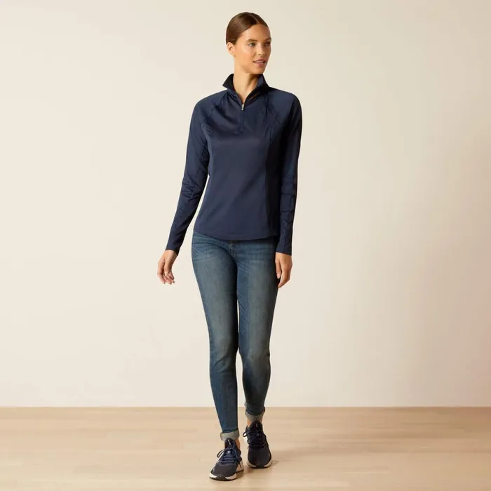Sunstopper 30 14 Zip Baselayer Navy Women Ariat English Riding Sunstopper 30 14 Zip Baselayer Navy Women Ariat English Riding