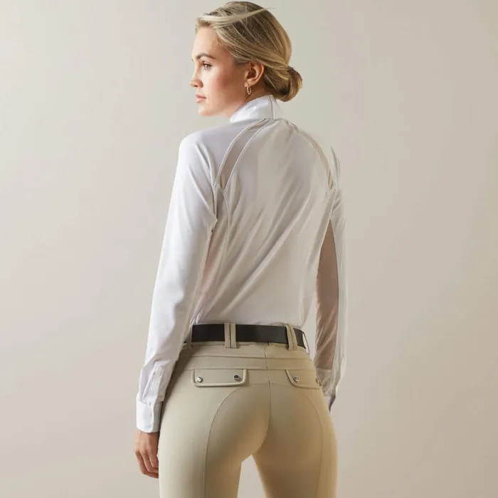 Sunstopper Pro 20 Show Shirt Whiteflynn Women Ariat English Riding Sunstopper Pro 20 Show Shirt Whiteflynn Women Ariat English Riding