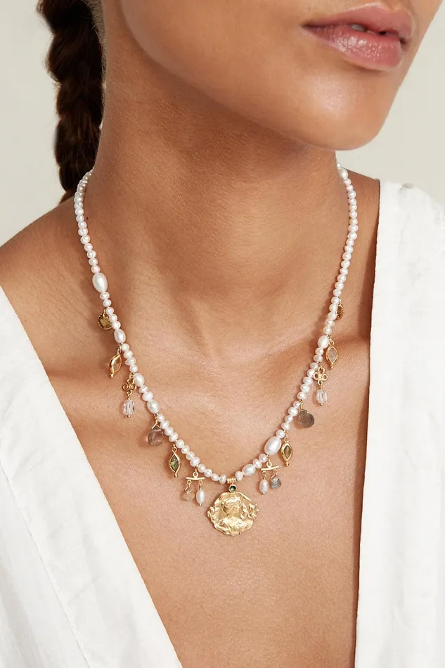 Suri Charm Necklace White Pearl Mix Women Chan Luu Necklaces