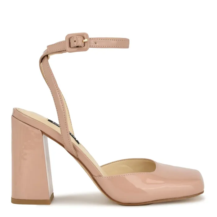 Suzu Ankle Strap Heels Natural Women Nine West Pumps