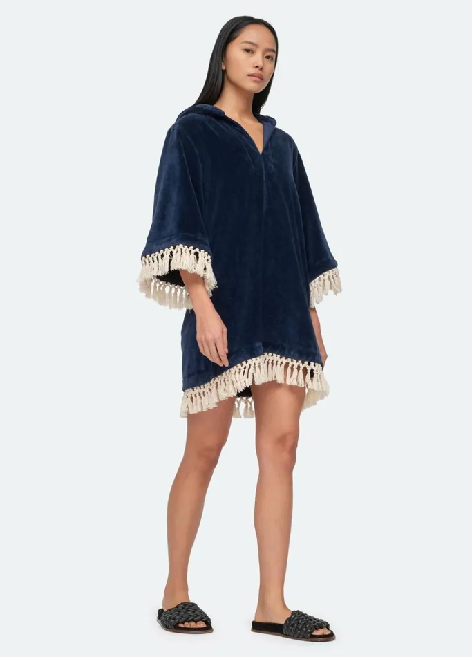 Swimwear Women Sea New York Nautical Coverup Navy