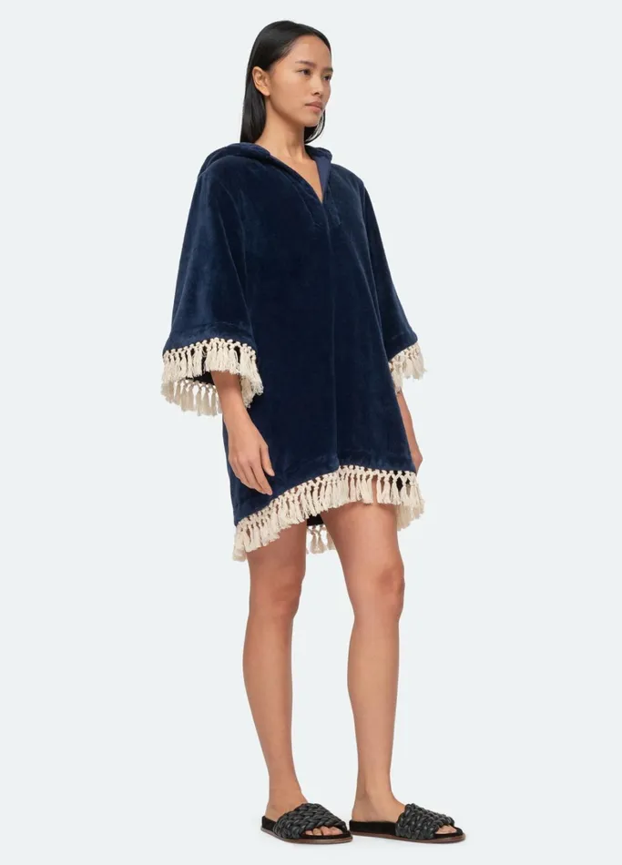 Swimwear Women Sea New York Nautical Coverup Navy