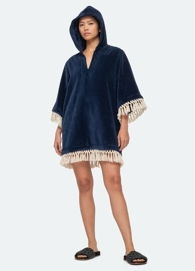 Swimwear Women Sea New York Nautical Coverup Navy
