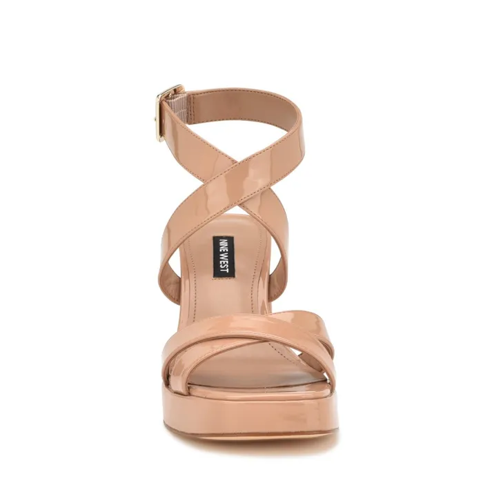 Tackle Ankle Strap Platform Sandals Blush Patent Women Nine West Heeled Tackle Ankle Strap Platform Sandals Blush Patent Women Nine West Heeled
