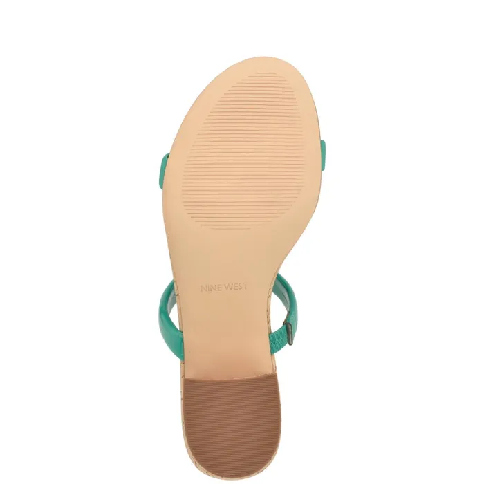 Tae Heeled Slide Sandals Emerald Green Cork Women Nine West Sandals Tae Heeled Slide Sandals Emerald Green Cork Women Nine West Sandals