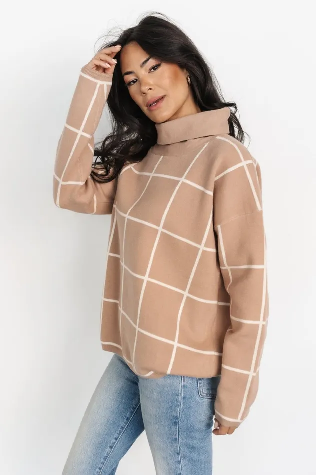 Tahoe Turtleneck Sweater Taupe Cream Women Baltic Born Sweaters Tahoe Turtleneck Sweater Taupe Cream Women Baltic Born Sweaters