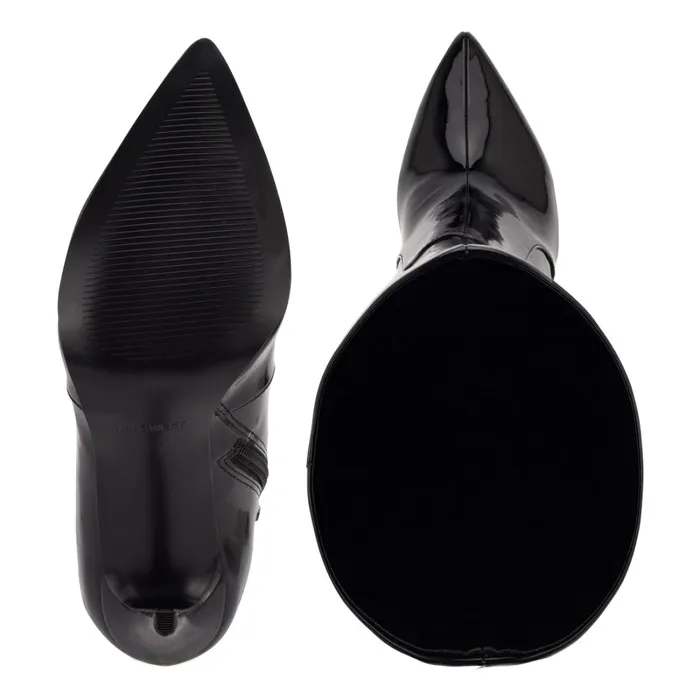 Taler Heeled Boots Black Patent Women Nine West Boots and Booties Taler Heeled Boots Black Patent Women Nine West Boots and Booties