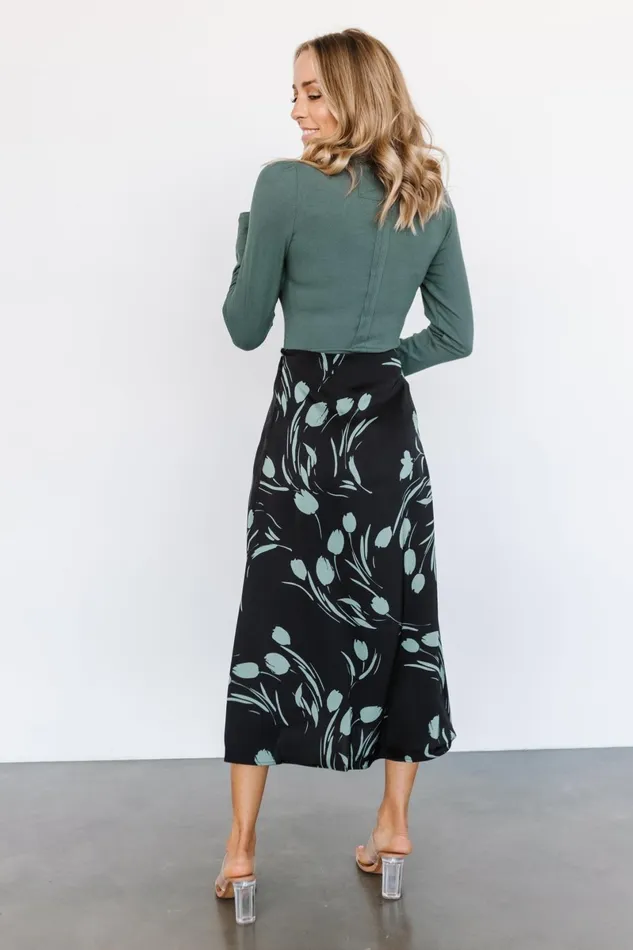 Tallyn Midi Skirt Black Green Women Baltic Born Skirts
