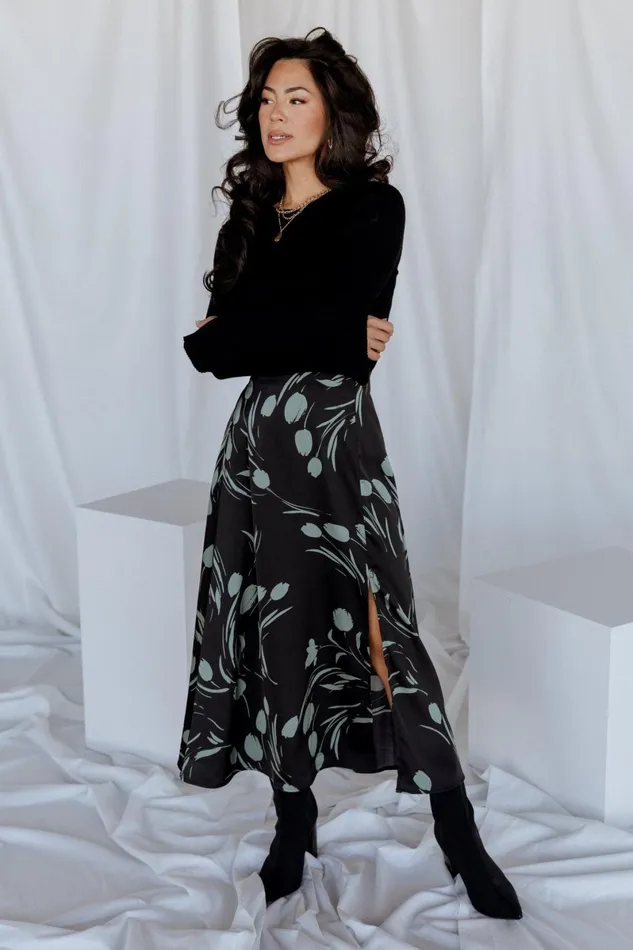 Tallyn Midi Skirt Black Green Women Baltic Born Skirts