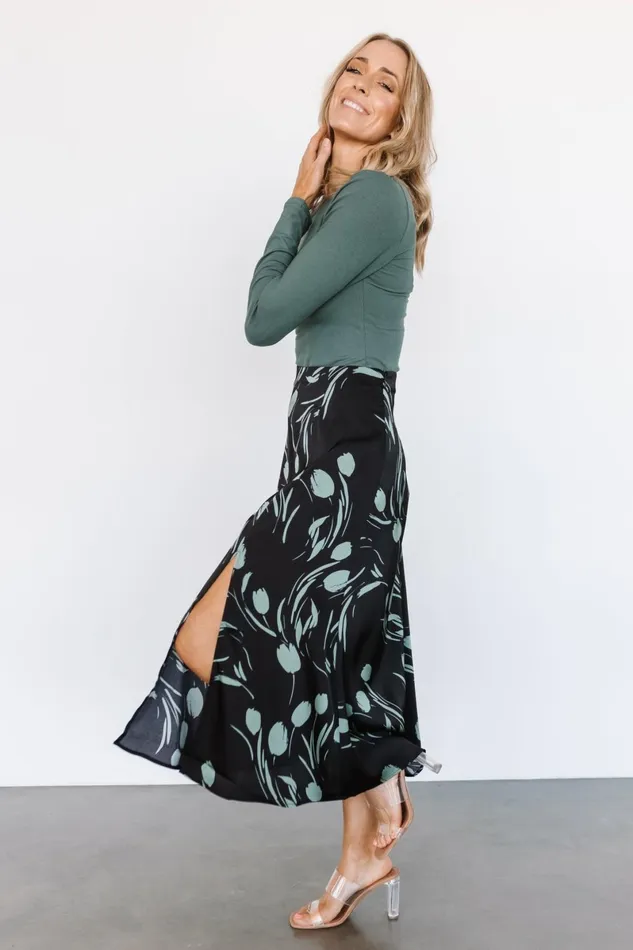 Tallyn Midi Skirt Black Green Women Baltic Born Skirts