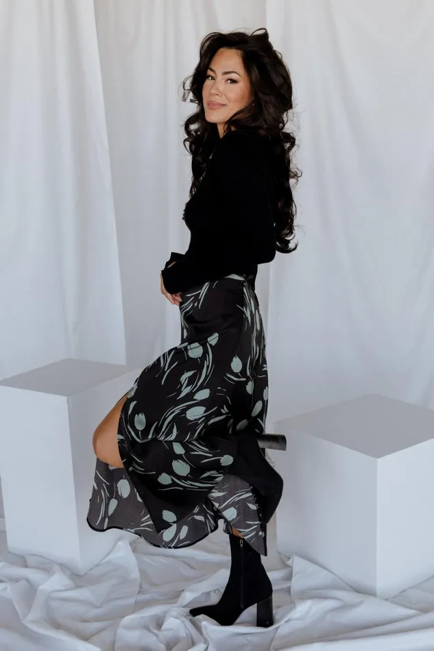 Tallyn Midi Skirt Black Green Women Baltic Born Skirts