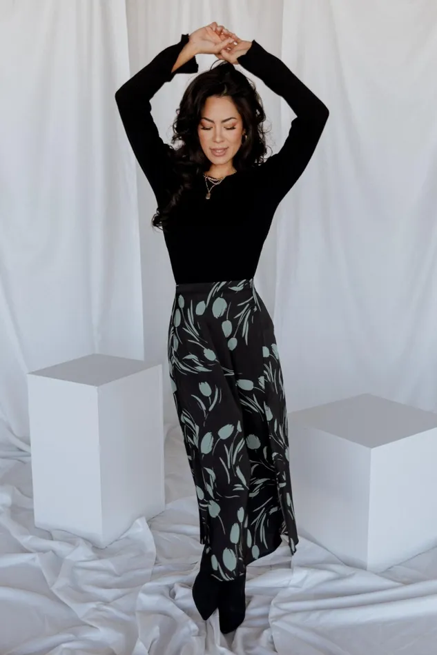 Tallyn Midi Skirt Black Green Women Baltic Born Skirts