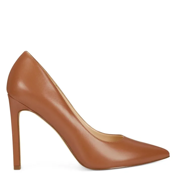 Tatiana Pointy Toe Pumps Light Brown Leather Women Nine West Pumps