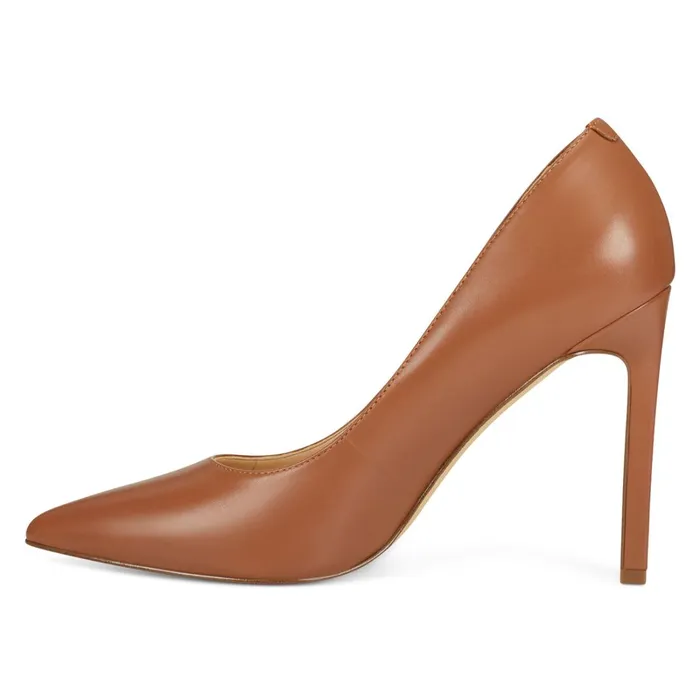 Tatiana Pointy Toe Pumps Light Brown Leather Women Nine West Pumps Tatiana Pointy Toe Pumps Light Brown Leather Women Nine West Pumps