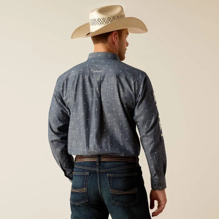 Team Everett Classic Fit Shirt Blue Chambray Men Ariat Button Down Shirts Team Everett Classic Fit Shirt Blue Chambray Men Ariat Button Down Shirts