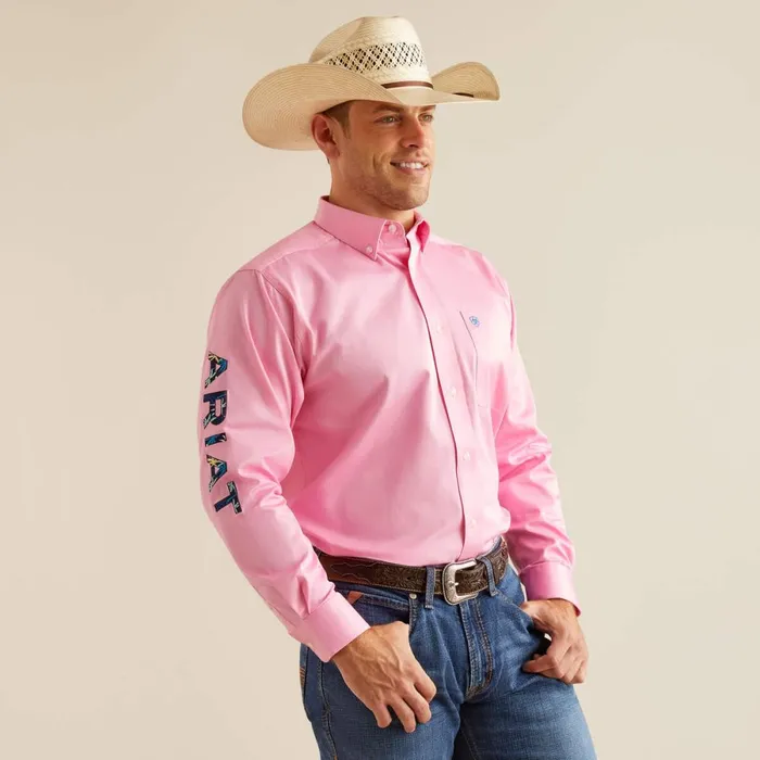 Team Logo Twill Classic Fit Shirt Pinkdirectoire Blue Men Ariat Button Down Shirts