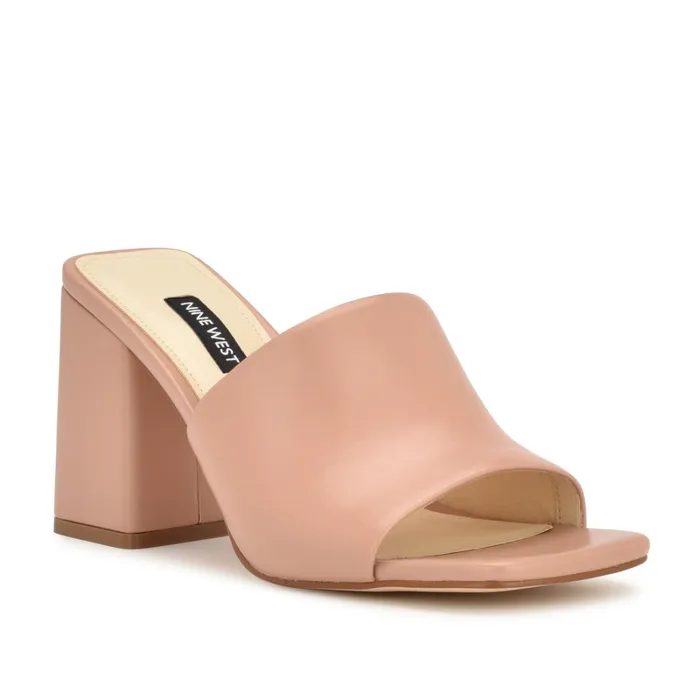 Teice Heeled Slide Sandals Nude Women Nine West Mid Heels Teice Heeled Slide Sandals Nude Women Nine West Mid Heels