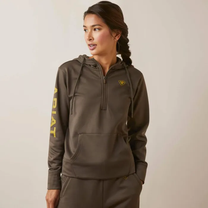 Tek Hoodie 12 Zip Hoodie Canteen Women Ariat Sweatshirts and Hoodies
