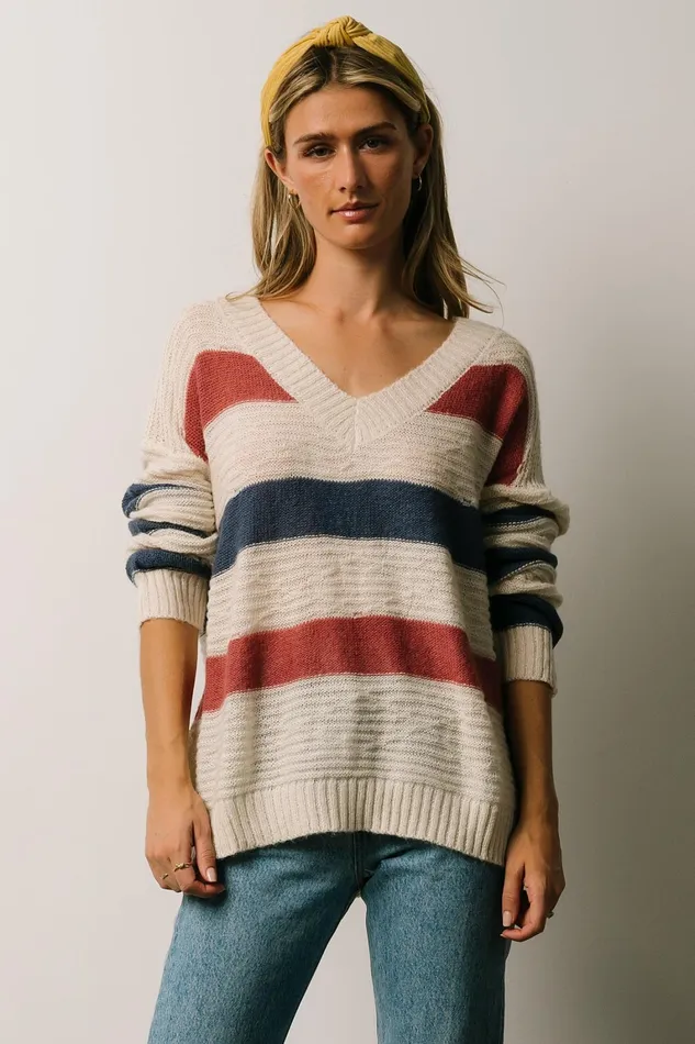 Telluride Striped Sweater Blue Multi Women Baltic Born Sweaters Telluride Striped Sweater Blue Multi Women Baltic Born Sweaters