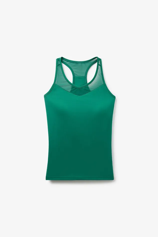 Tennis Women Fila Essentials Raceback Mesh Tank 300 Green Jacket