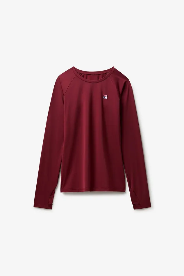 Tennis Women Fila Tennis Essentials Long Sleeve UV Blocker 600 Cabernet