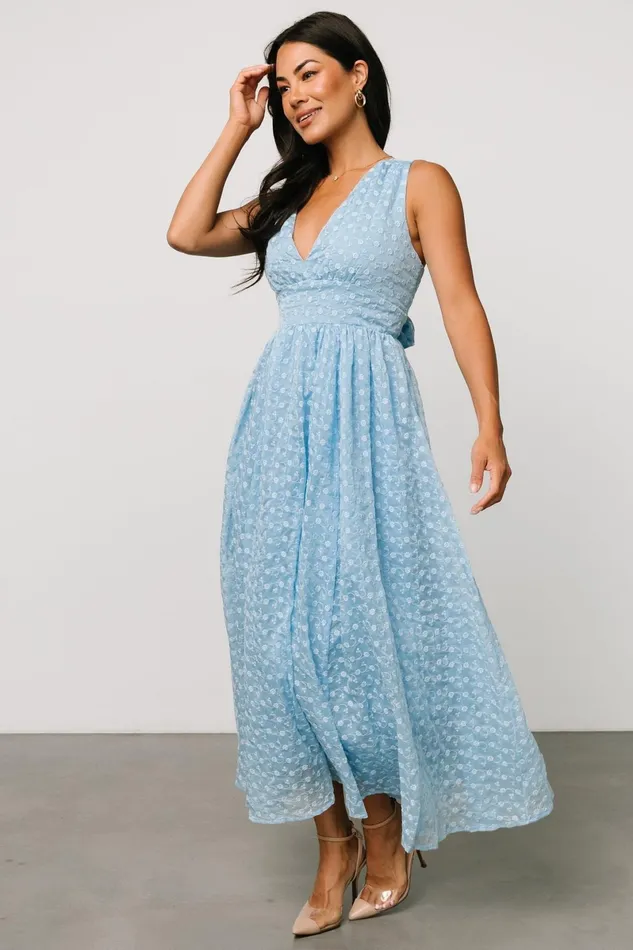Thalia Embroidered Tank Midi Dress Blue Women Baltic Born Wedding Guest Thalia Embroidered Tank Midi Dress Blue Women Baltic Born Wedding Guest